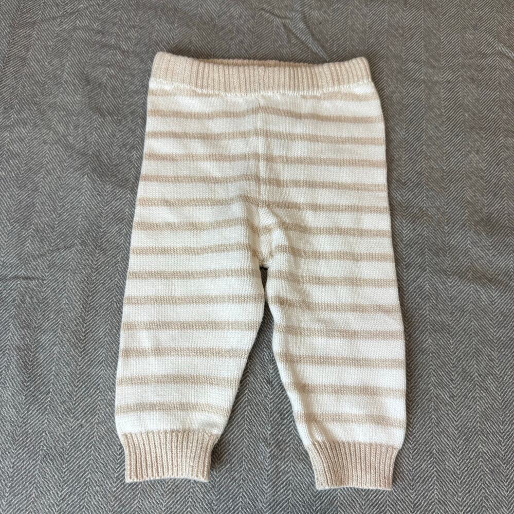 Rabbit Bear Beige Stripe Sweater Knit Pants Gender Neutral Baby 3-6 Months Boy